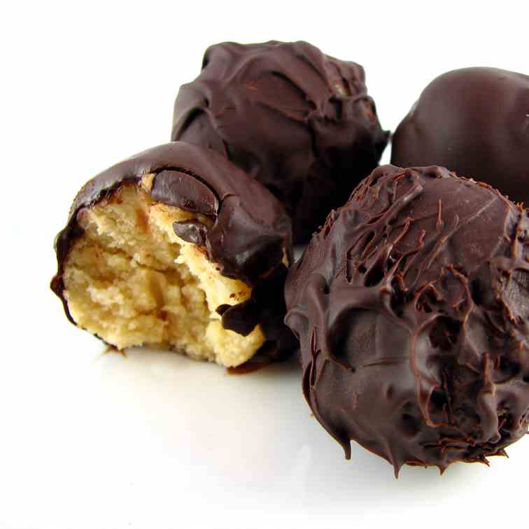 Chocolate coated scone balls