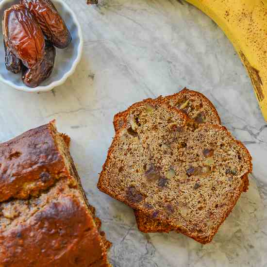 Gluten Free Banana Date Bread