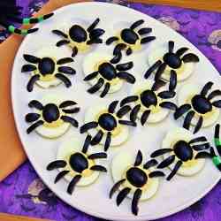Spider Deviled Eggs