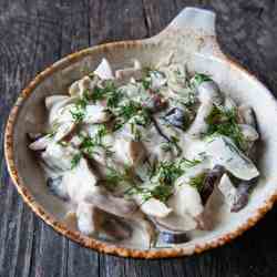 boletus mushrooms with sour cream