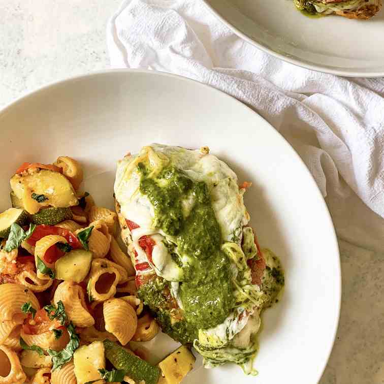 30 Minute Air-Fried Caprese Chicken