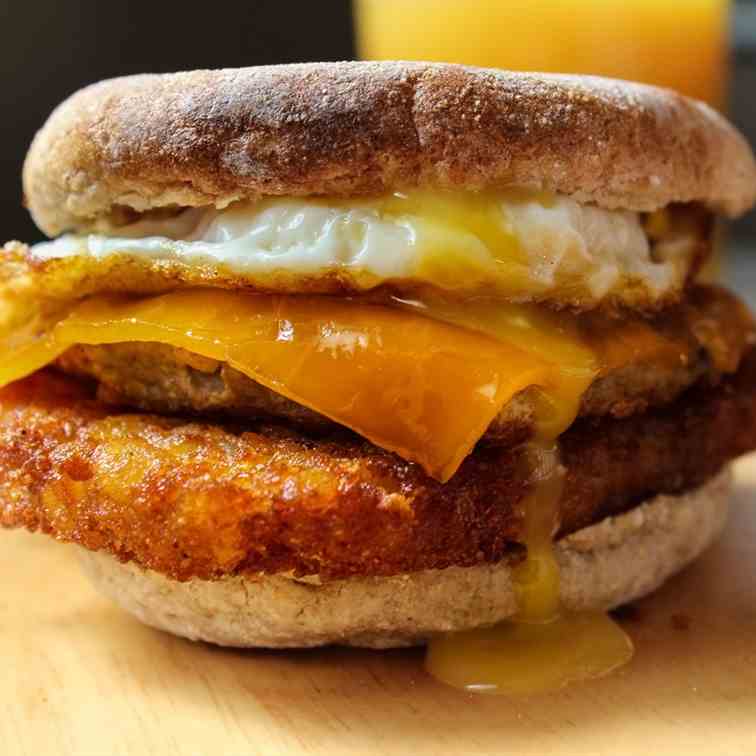 Breakfast Sandwich with Hash Brown