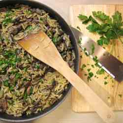 Creamy mushroom orzo