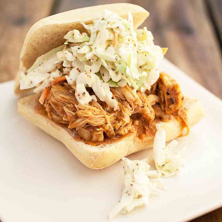 Slow Cooker BBQ Chicken Sandwiches