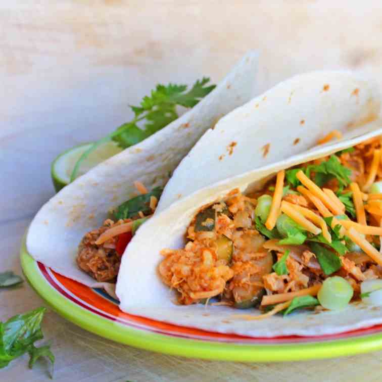 Slow Cooker Mango Chicken Tacos