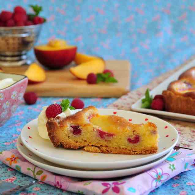 Peach And Raspberry Frangipane Tart