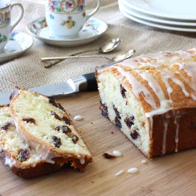 Glazed Lemon & Dried Cherry Quick Bread