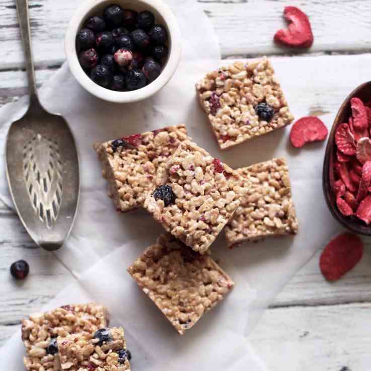 Brown Butter Berry Rice Krispy Treats