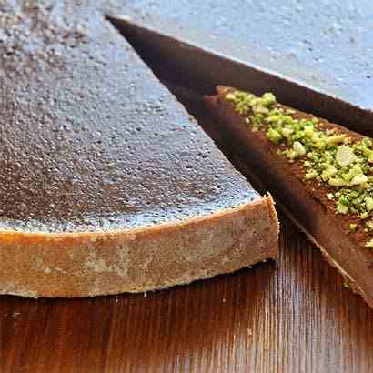 Bitter chocolate and malt tart