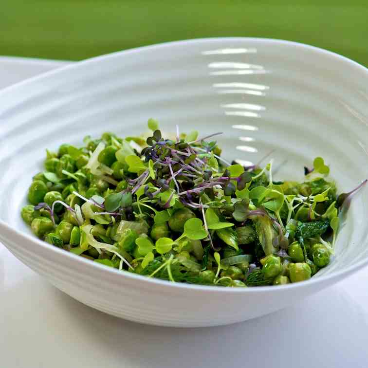 Spring peas with butter lettuce and dill