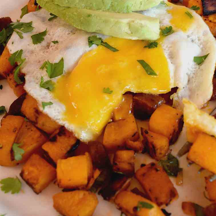 Sweet Potato Chorizo - Egg Skillet