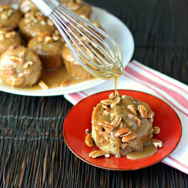 Caramel Banana Poke Muffins