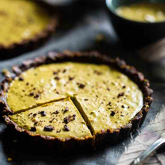 Vegan Chocolate Tarts with Pistachios