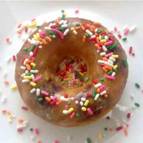 Fresh Blueberry Lemon Glazed Doughnuts