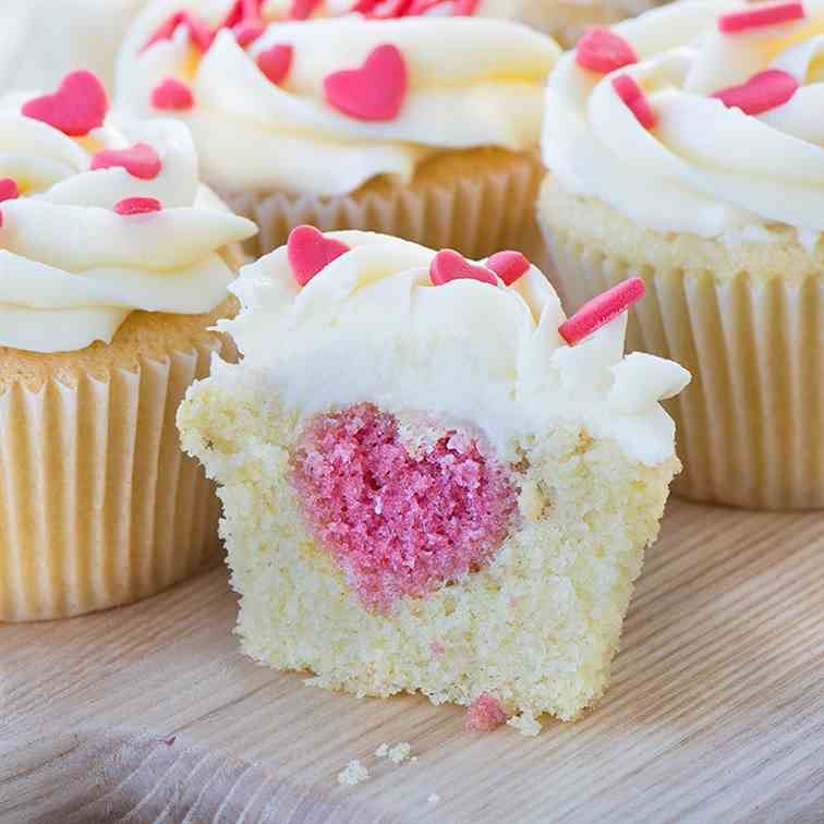 Hidden Hearts Cupcakes