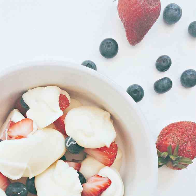 No Bake Strawberry Blueberry Clusters