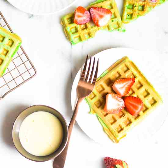 Pandan Coconut Waffles-