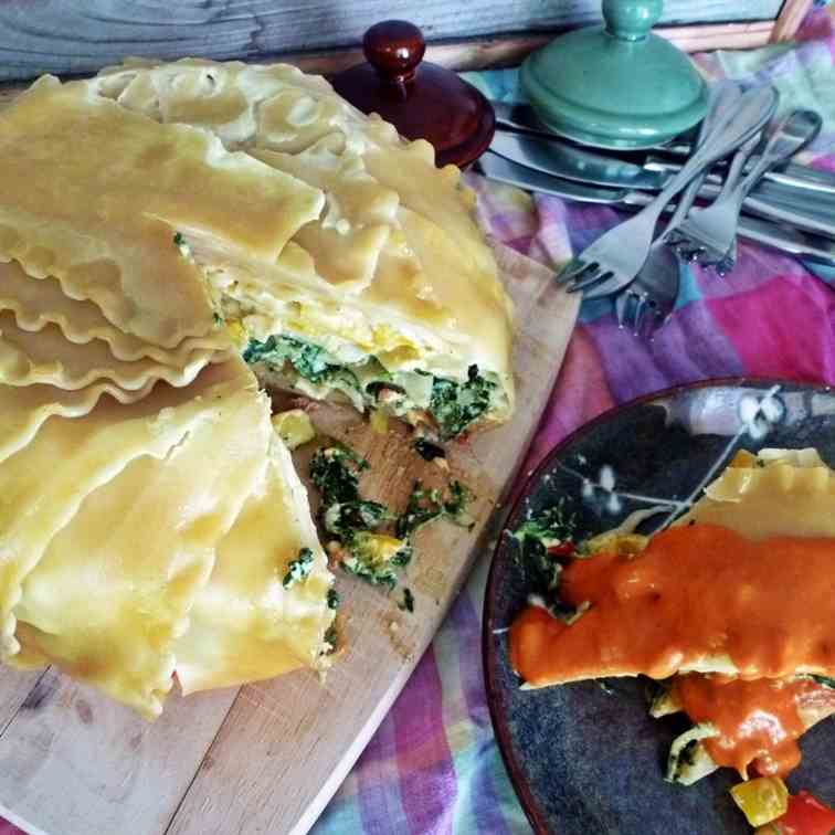 Three Pepper Lasagna Timpano