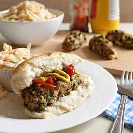 Mushroom and brie sausages