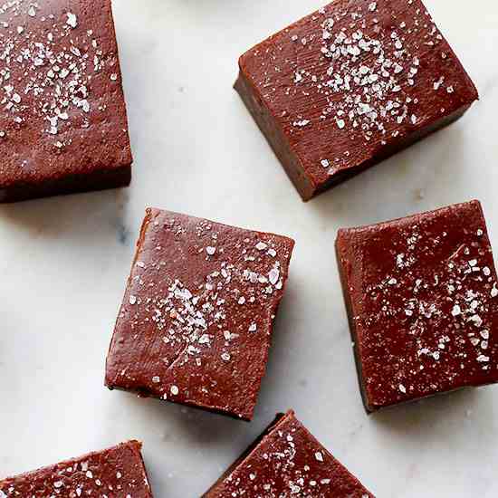 Salted Dark Chocolate Fudge