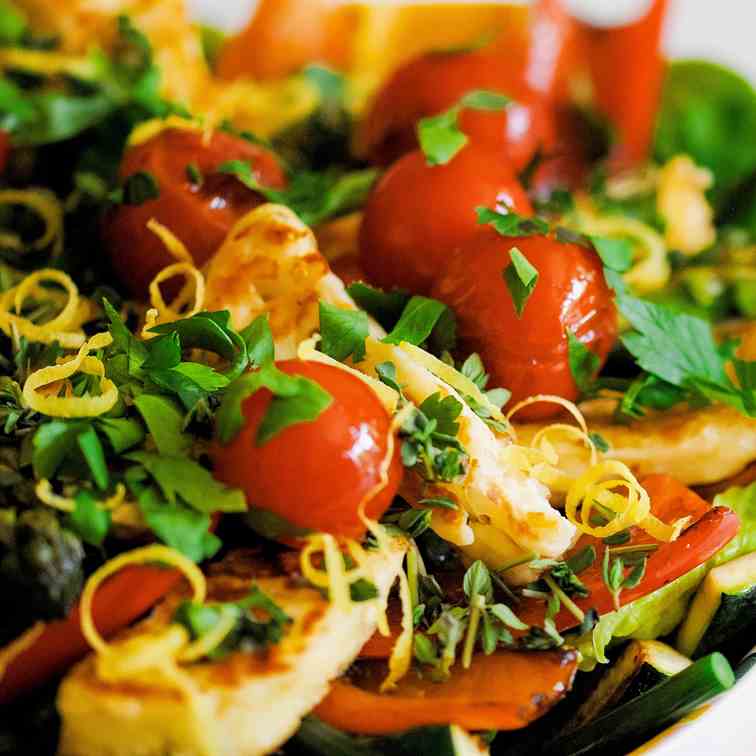 Grilled Halloumi Salad