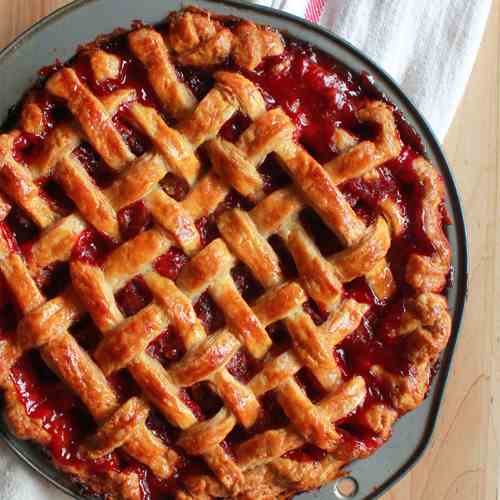 Strawberry and Rhubarb Lattice Pie