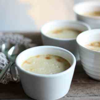 Caramel, coconut and lime custard