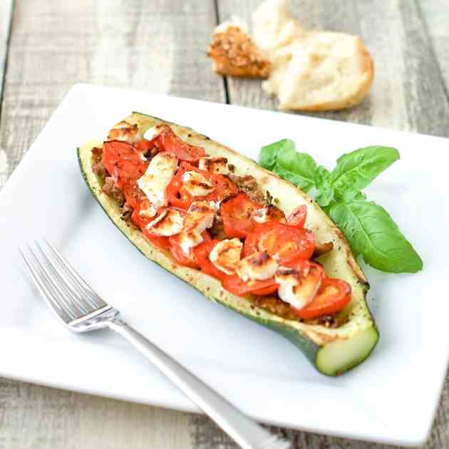 Stuffed Zucchini Boats with Sausage 