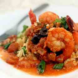 Picante Shrimp with Feta and Olives