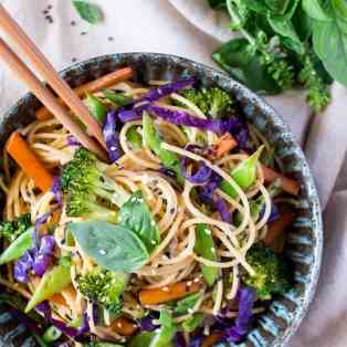 Quick sesame and ginger noodles