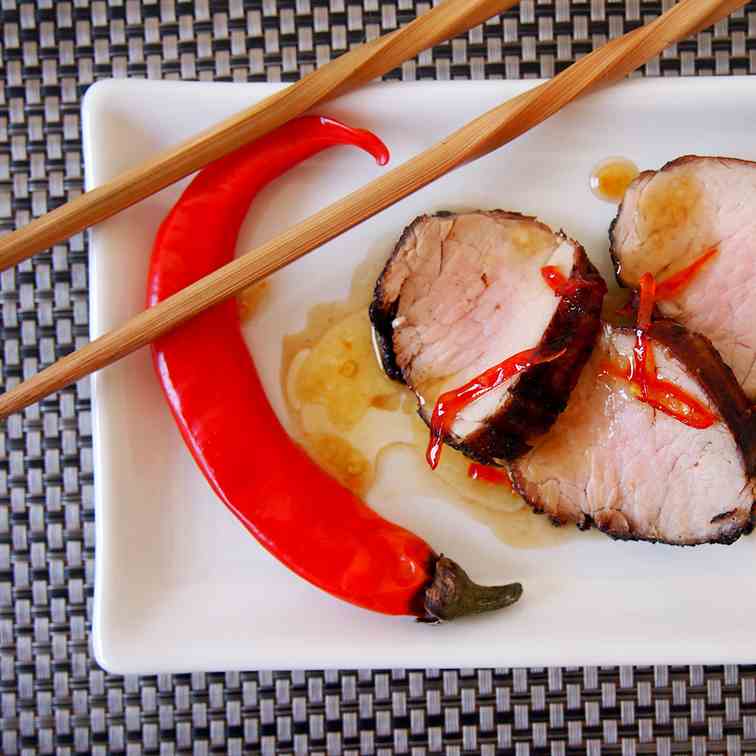 Grilled pork with caramel sauce