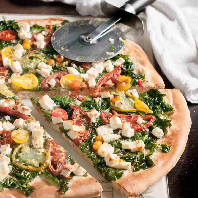Homemade Spinach Feta Pizza