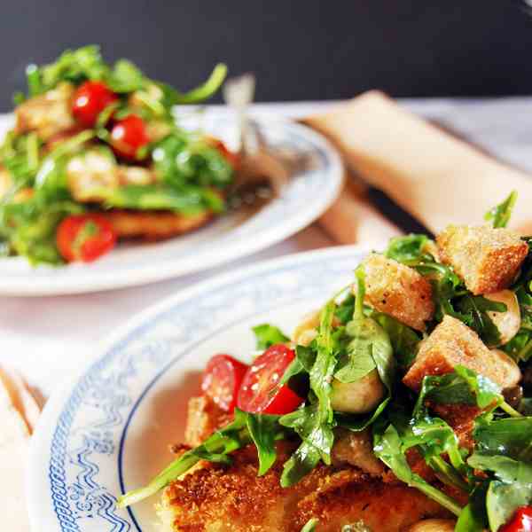 Pan Fried Chicken Paillard with Panzanella