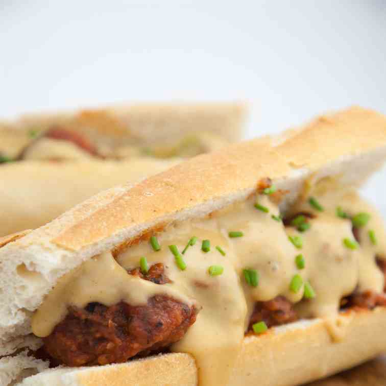 Cheesy Vegan Meatball Subs