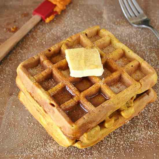 Whole Grain Pumpkin Waffles