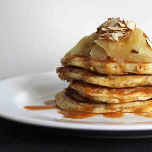 Caramel, Apple, and Almond Pancakes