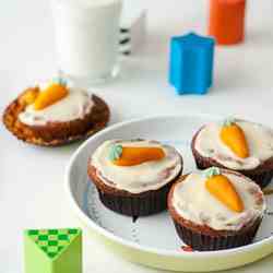 Egg free Carrot cupcakes with cream cheese