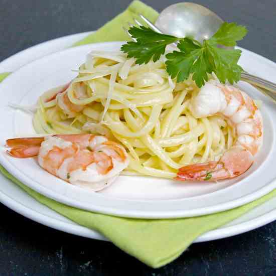 lemon garlic shrimp linguini