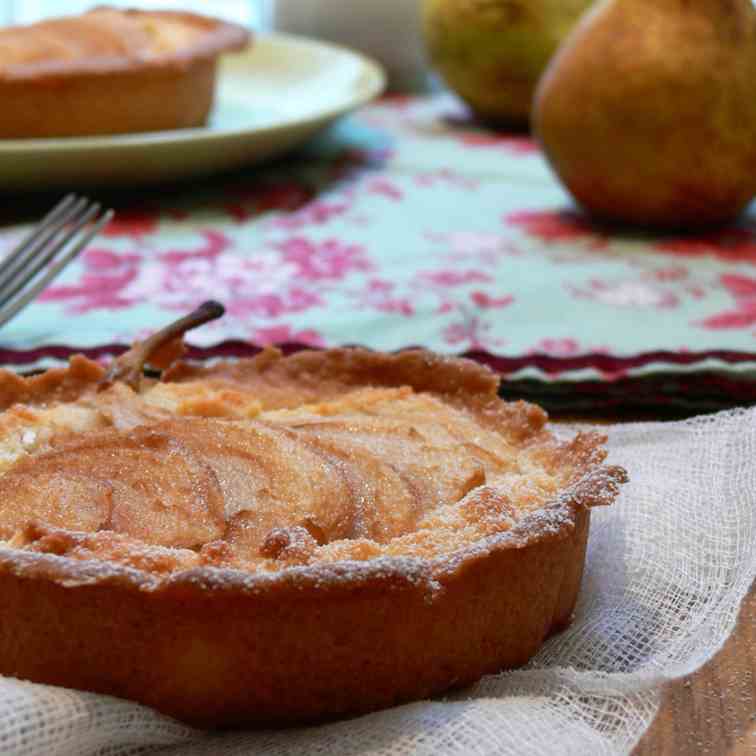 Pear frangipane tartlets