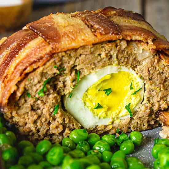 Meatloaf with Hard-Boiled Eggs and Bacon
