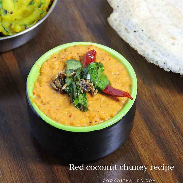 Red coconut chutney recipe 