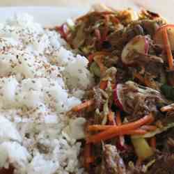 Korean-BBQ Style Pulled Pork Stir-Fry