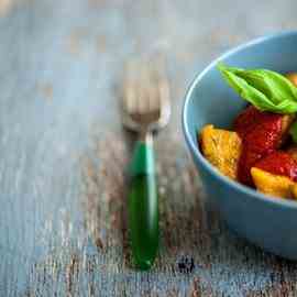 Sweet potato gnocchi with tomato sauce