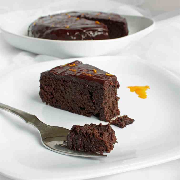 chocolate orange garbanzo bean cake