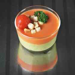 Gazpacho with avocado cream