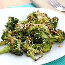 Roasted Broccoli with Sesame Miso Dressing