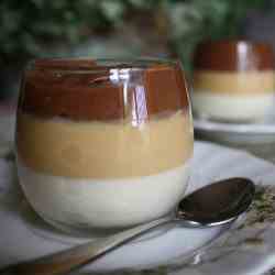 Chocolate/vanilla/salted caramel mousse