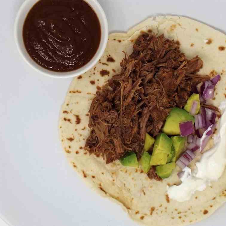 Slow Cooker Pork Mole Tacos