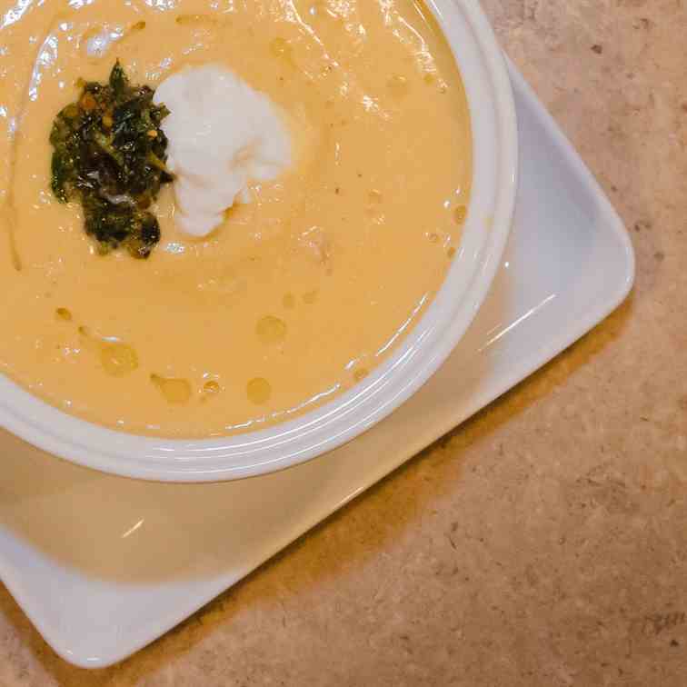 Corn, Cashew and Carrot Chowder