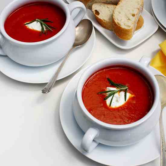 Roasted red pepper soup